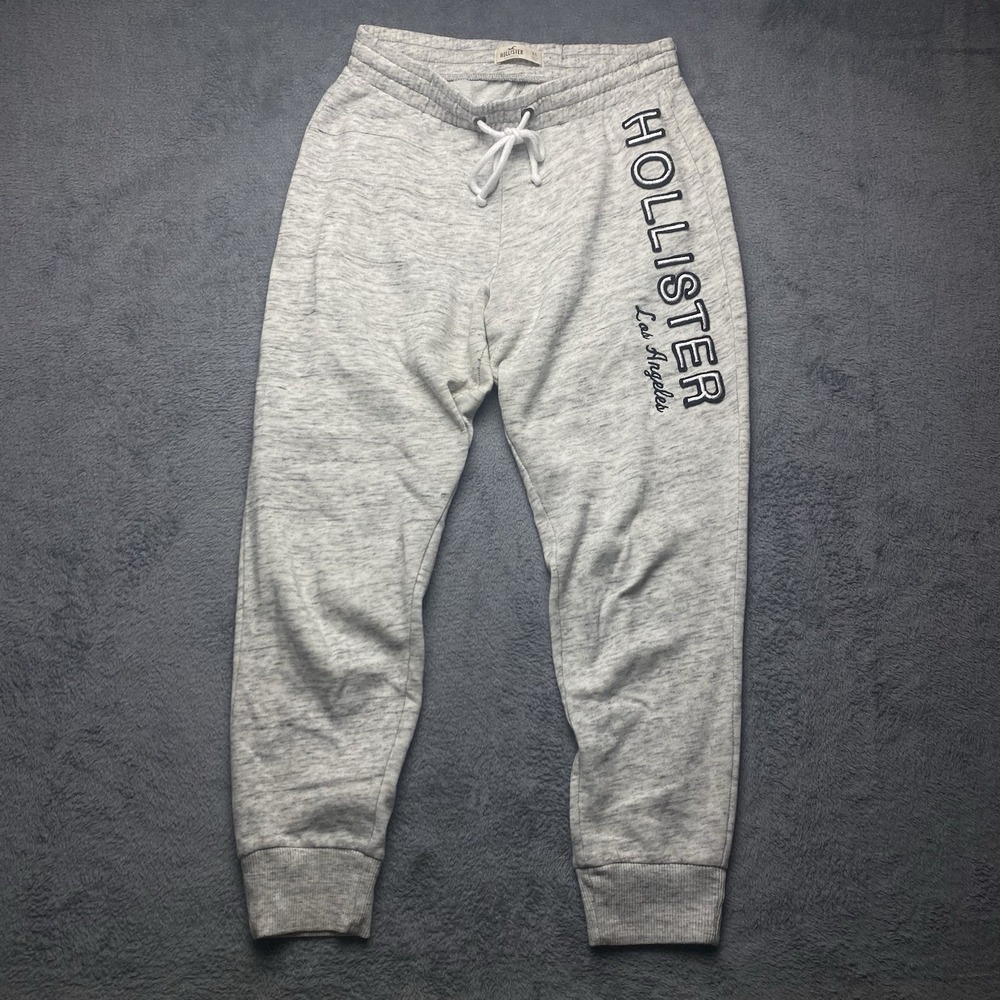 Hollister Sweatpants Joggers‎ Gray Patch Embroider Logo LA Drawstring Size XS